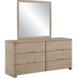Meridian Furniture Caswell Natural Oak Veneer And Solid Wood Mirror