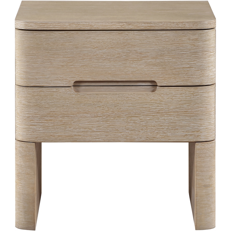 Meridian Furniture Caswell Natural Oak Veneer And Solid Wood Nightstand