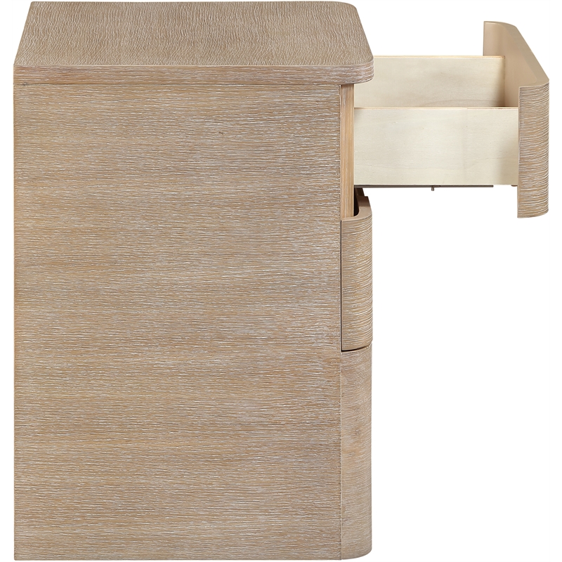 Meridian Furniture Caswell Natural Oak Veneer And Solid Wood Nightstand