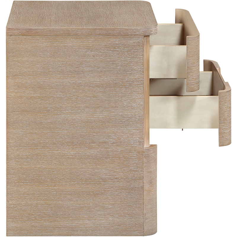 Meridian Furniture Caswell Natural Oak Veneer And Solid Wood Nightstand