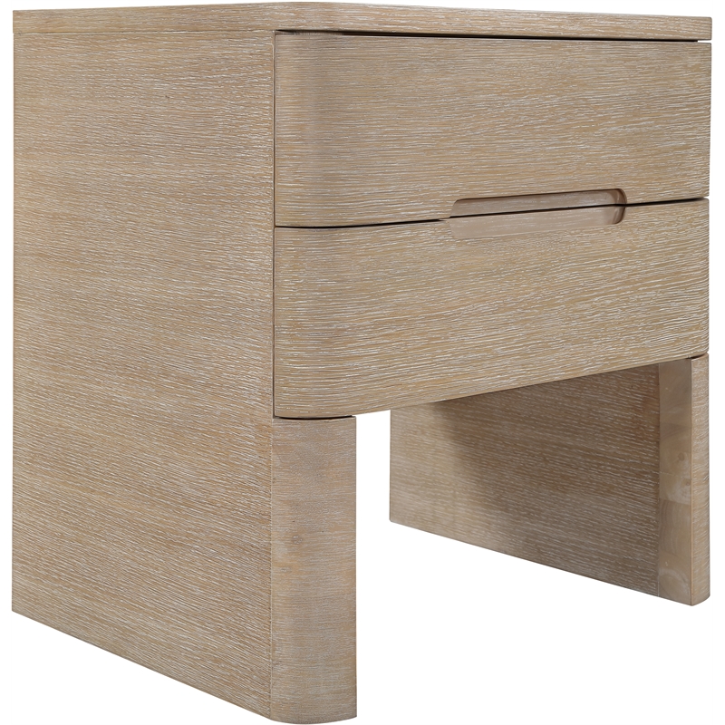 Meridian Furniture Caswell Natural Oak Veneer And Solid Wood Nightstand