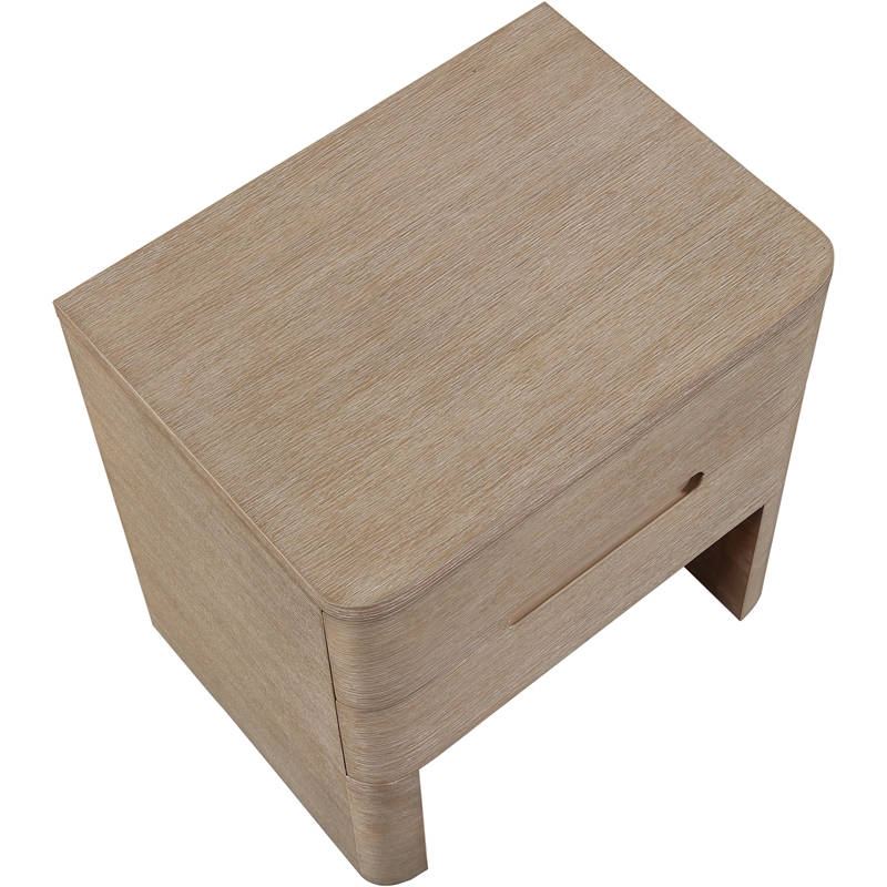 Meridian Furniture Caswell Natural Oak Veneer And Solid Wood Nightstand
