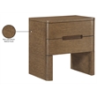 Meridian Furniture Caswell Brown Oak Veneer And Solid Wood Nightstand