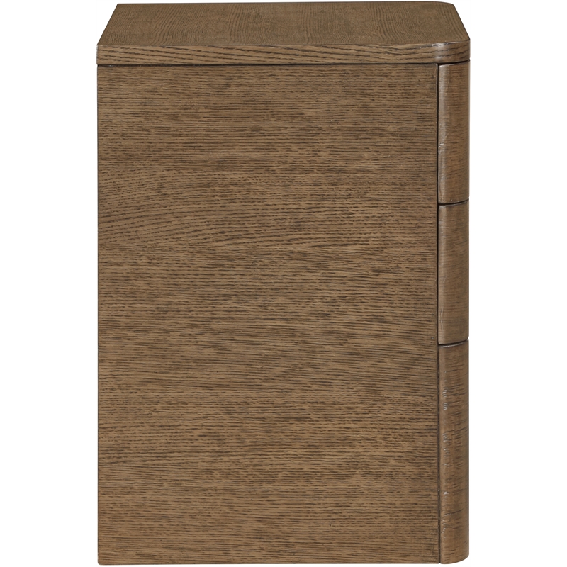 Meridian Furniture Caswell Brown Oak Veneer And Solid Wood Nightstand