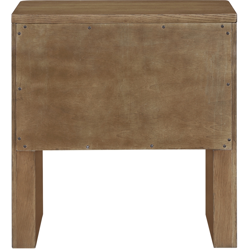 Meridian Furniture Caswell Brown Oak Veneer And Solid Wood Nightstand