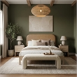 Meridian Furniture Caswell Natural Vegan Leather Upholstered Queen Bed