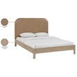 Meridian Furniture Caswell Natural Vegan Leather Upholstered Queen Bed