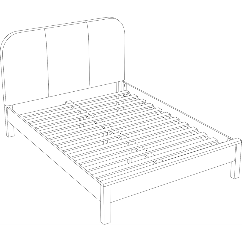Meridian Furniture Caswell Natural Vegan Leather Upholstered Queen Bed