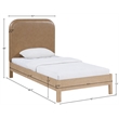 Meridian Furniture Caswell Natural Vegan Leather Upholstered Twin Bed