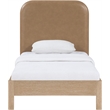 Meridian Furniture Caswell Natural Vegan Leather Upholstered Twin Bed