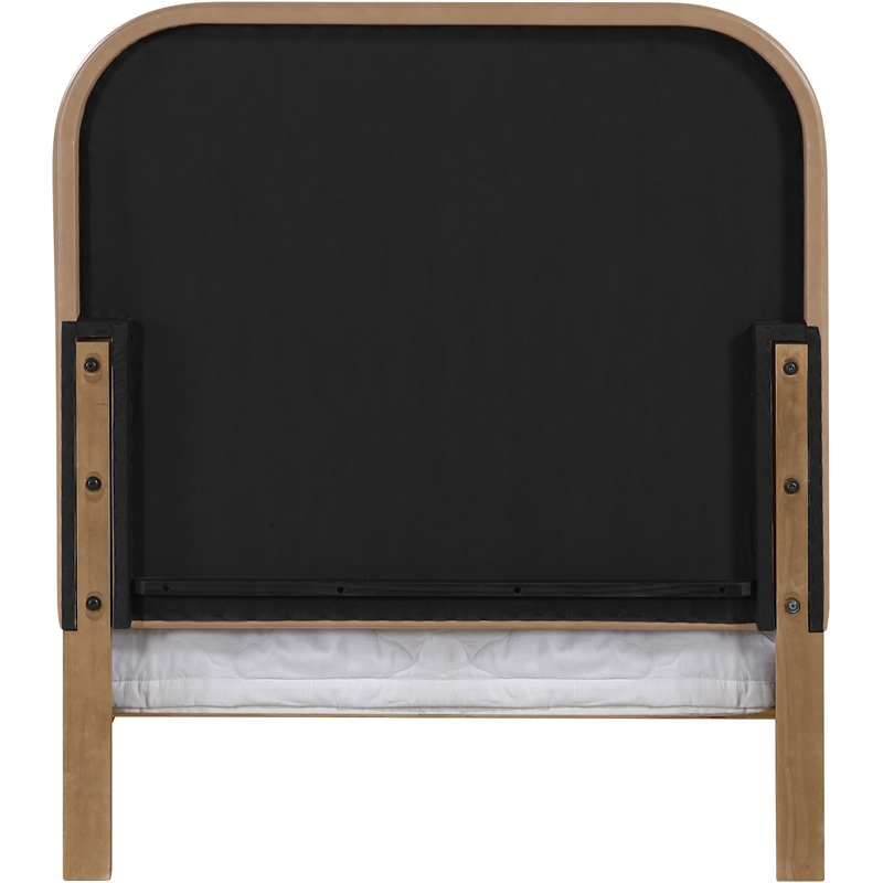 Meridian Furniture Caswell Natural Vegan Leather Upholstered Twin Bed