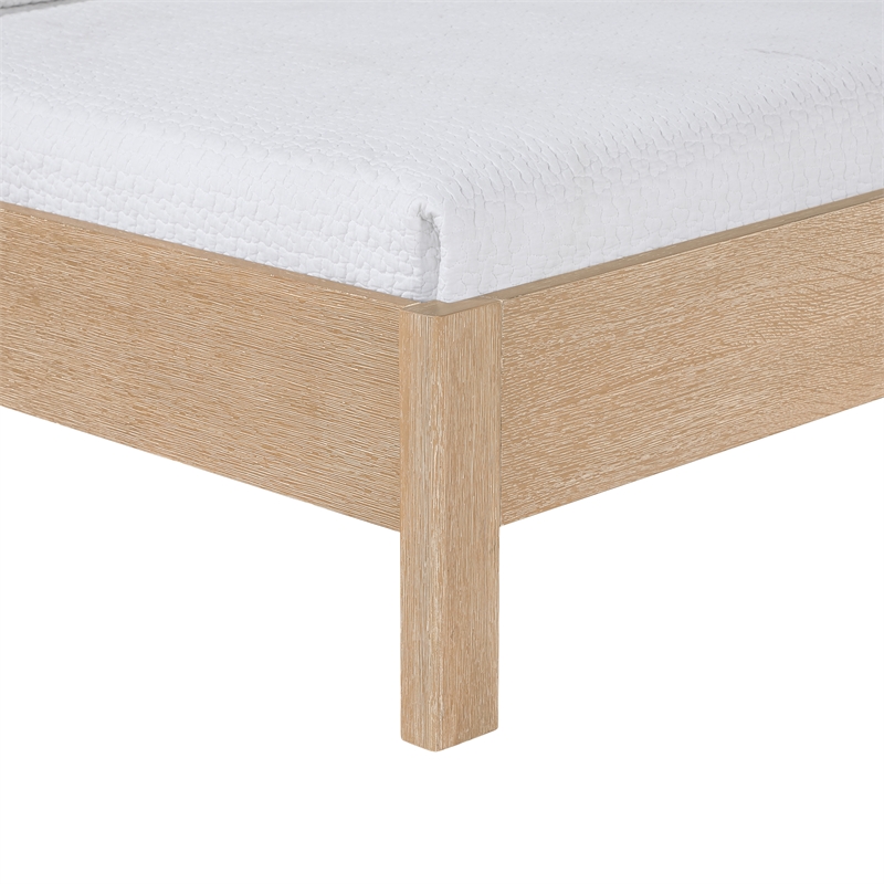 Meridian Furniture Caswell Natural Vegan Leather Upholstered Twin Bed