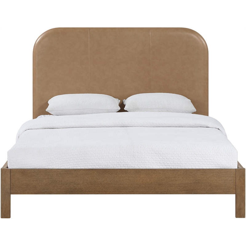 Meridian Furniture Caswell Brown Vegan Leather Upholstered King Bed