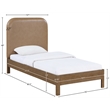 Meridian Furniture Caswell Brown Vegan Leather Upholstered Twin Bed