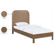 Meridian Furniture Caswell Brown Vegan Leather Upholstered Twin Bed