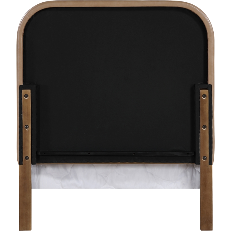 Meridian Furniture Caswell Brown Vegan Leather Upholstered Twin Bed