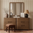 Meridian Furniture Caswell Brown Oak Veneer And Solid Wood Mirror