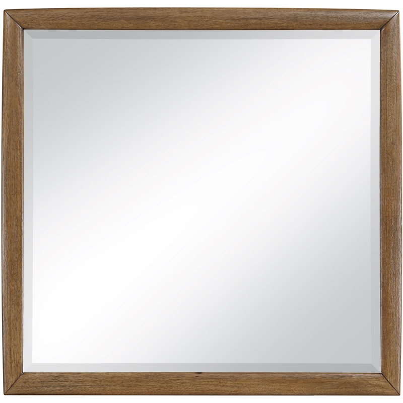 Meridian Furniture Caswell Brown Oak Veneer And Solid Wood Mirror