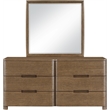 Meridian Furniture Caswell Brown Oak Veneer And Solid Wood Mirror