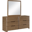 Meridian Furniture Caswell Brown Oak Veneer And Solid Wood Mirror