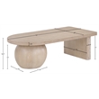 Meridian Furniture Solum Natural Ash Wood And Oak Veneer Coffee Table