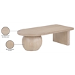 Meridian Furniture Solum Natural Ash Wood And Oak Veneer Coffee Table