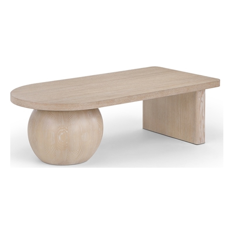 Meridian Furniture Solum Natural Ash Wood And Oak Veneer Coffee Table