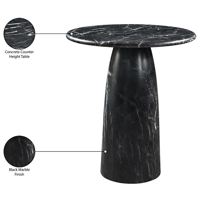Meridian Furniture Cosenza Black Concrete Indoor/Outdoor Counter Height Table