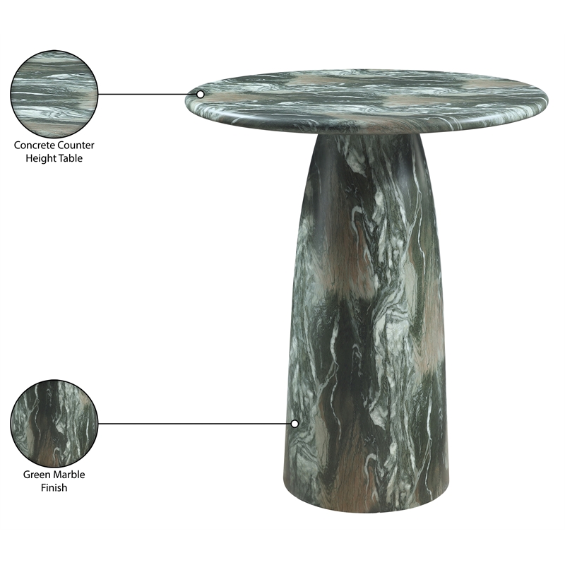 Meridian Furniture Cosenza Green Concrete Indoor/Outdoor Counter Height Table