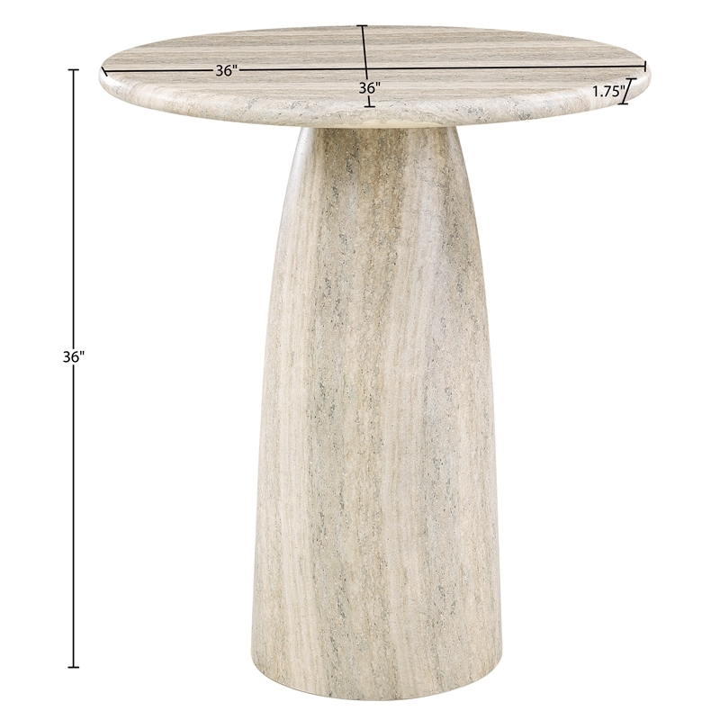 Meridian Furniture Cosenza Travertine Concrete Indoor/Outdoor Counter High Table