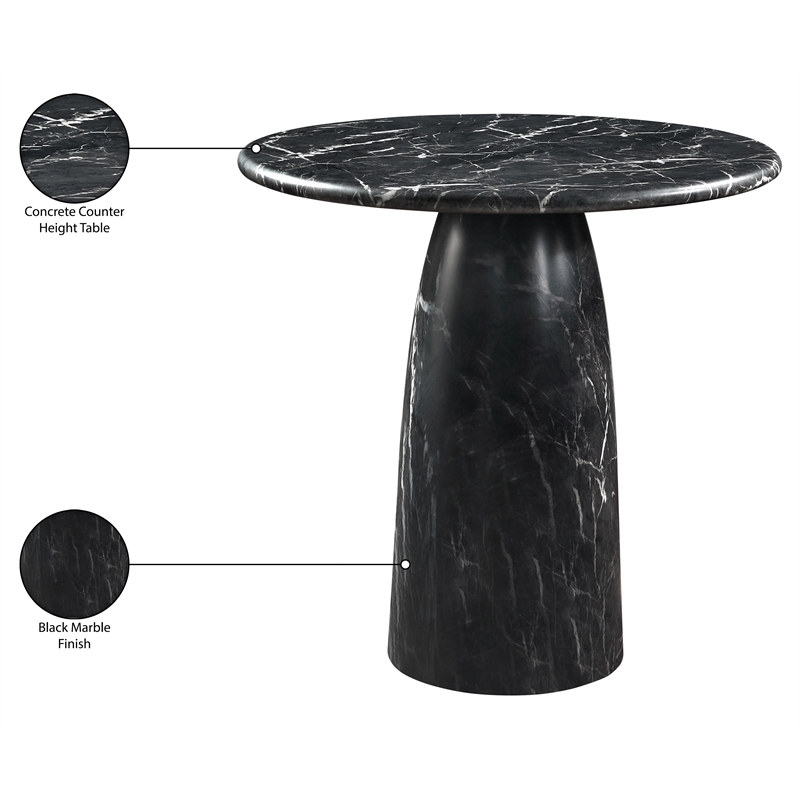 Meridian Furniture Cosenza Black Concrete Indoor/Outdoor Counter Height Table