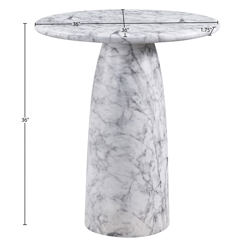 Meridian Furniture Cosenza White Concrete Indoor/Outdoor Counter Height Table