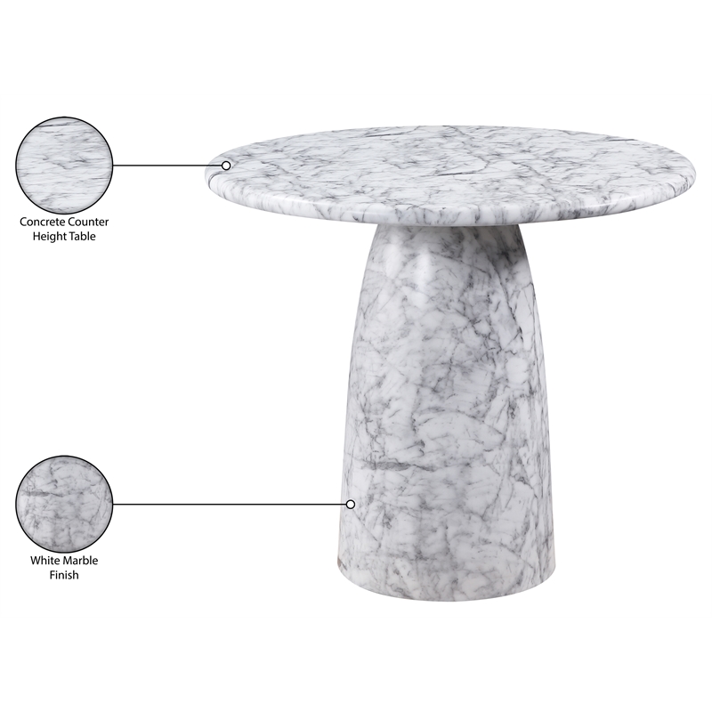 Meridian Furniture Cosenza White Concrete Indoor/Outdoor Counter Height Table