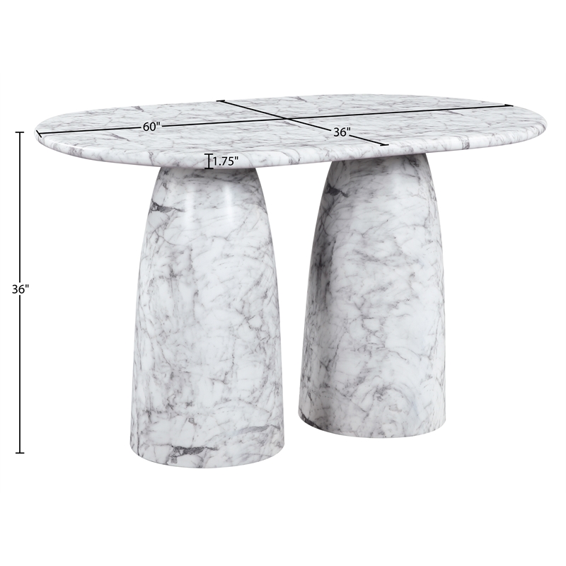 Meridian Furniture Cosenza White Concrete Indoor/Outdoor Counter Height Table