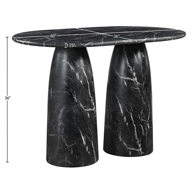 Meridian Furniture Cosenza Black Concrete Indoor/Outdoor Counter Height Table