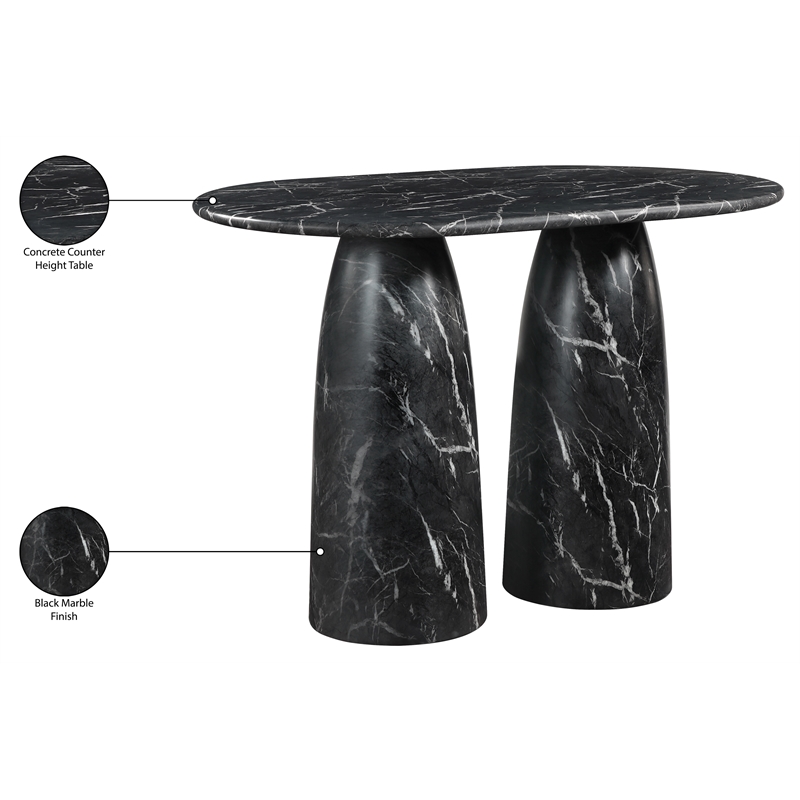 Meridian Furniture Cosenza Black Concrete Indoor/Outdoor Counter Height Table