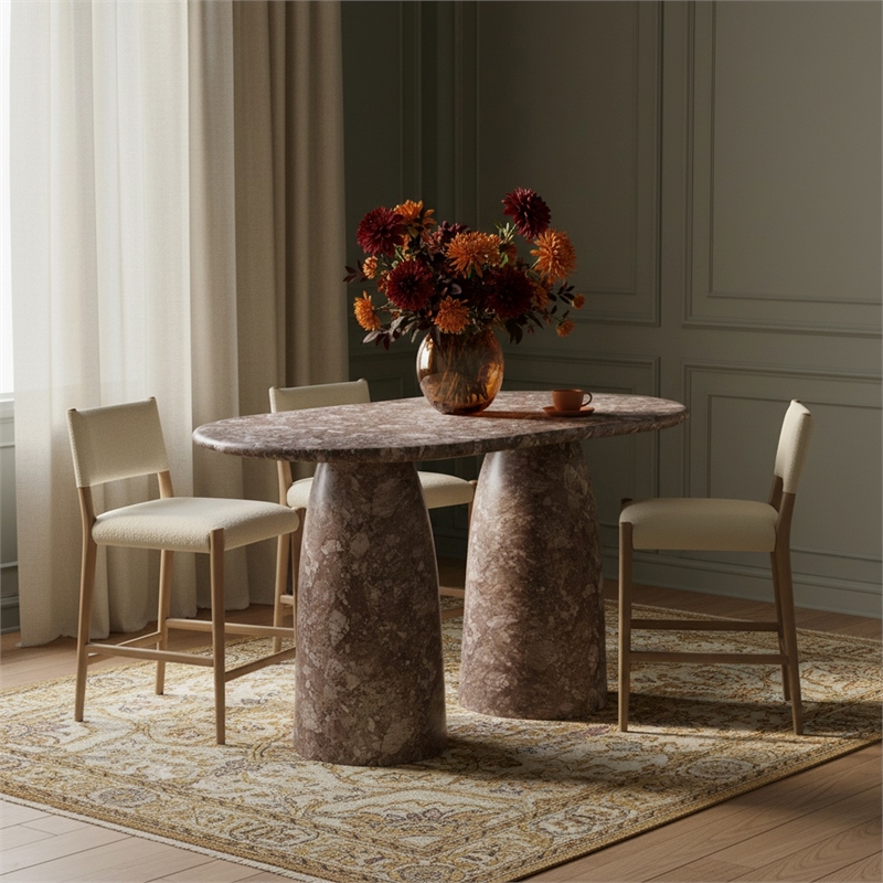 Meridian Furniture Cosenza Brown Concrete Indoor/Outdoor Counter Height Table