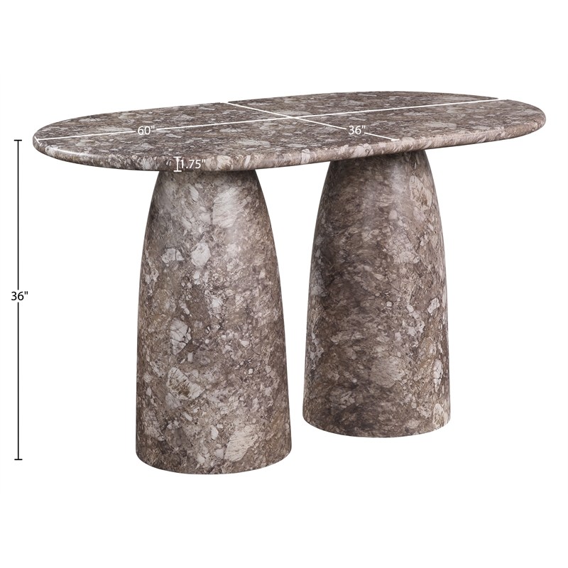 Meridian Furniture Cosenza Brown Concrete Indoor/Outdoor Counter Height Table