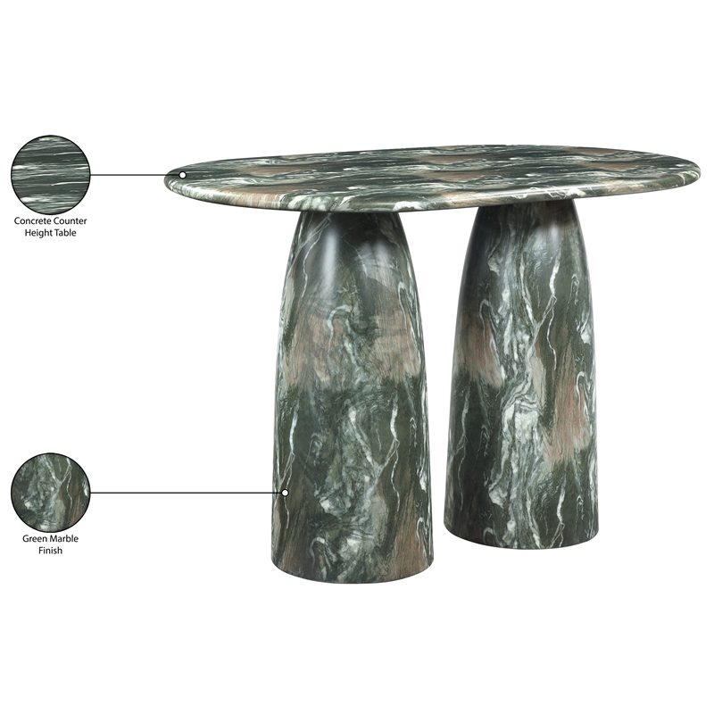 Meridian Furniture Cosenza Green Concrete Indoor/Outdoor Counter Height Table