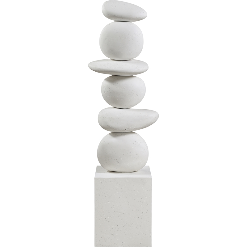 Meridian Furniture Torix Cream Concrete Sculpture