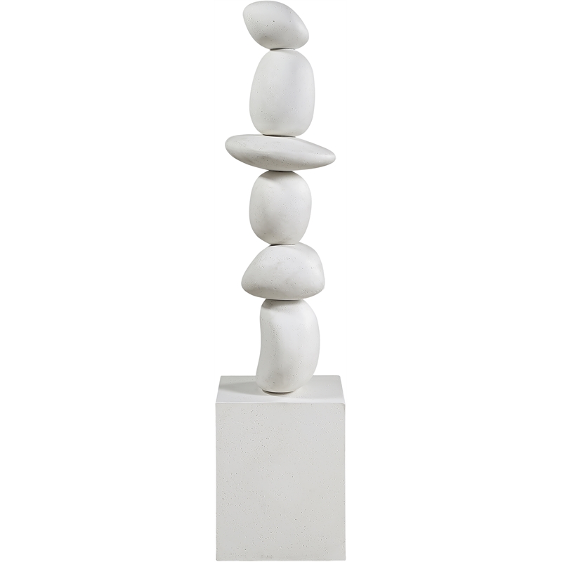 Meridian Furniture Torix Cream Concrete Sculpture