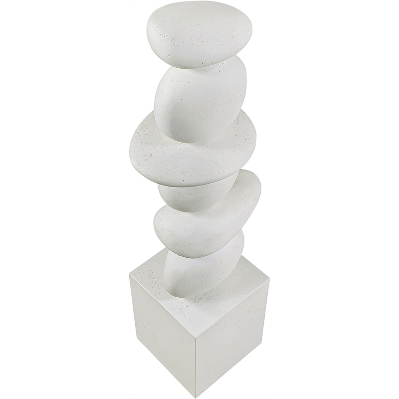 Meridian Furniture Torix Cream Concrete Sculpture