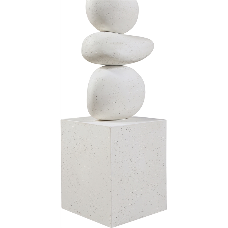 Meridian Furniture Torix Cream Concrete Sculpture