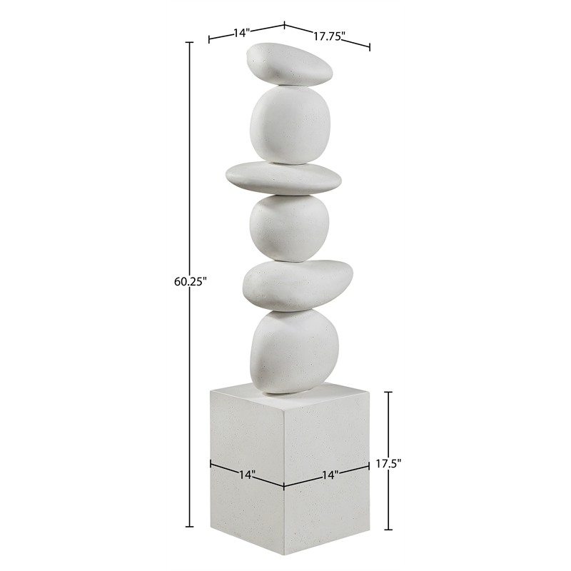 Meridian Furniture Torix Cream Concrete Sculpture