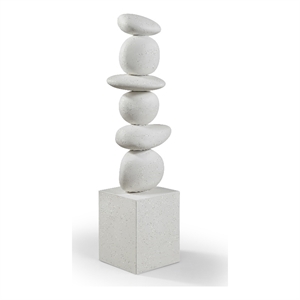 Meridian Furniture Torix Cream Concrete Sculpture