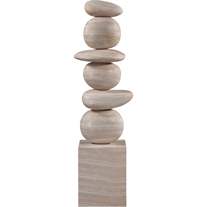 Meridian Furniture Torix Travertine Concrete Sculpture
