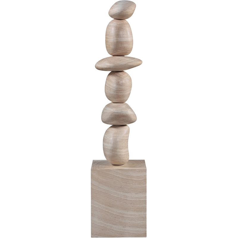 Meridian Furniture Torix Travertine Concrete Sculpture
