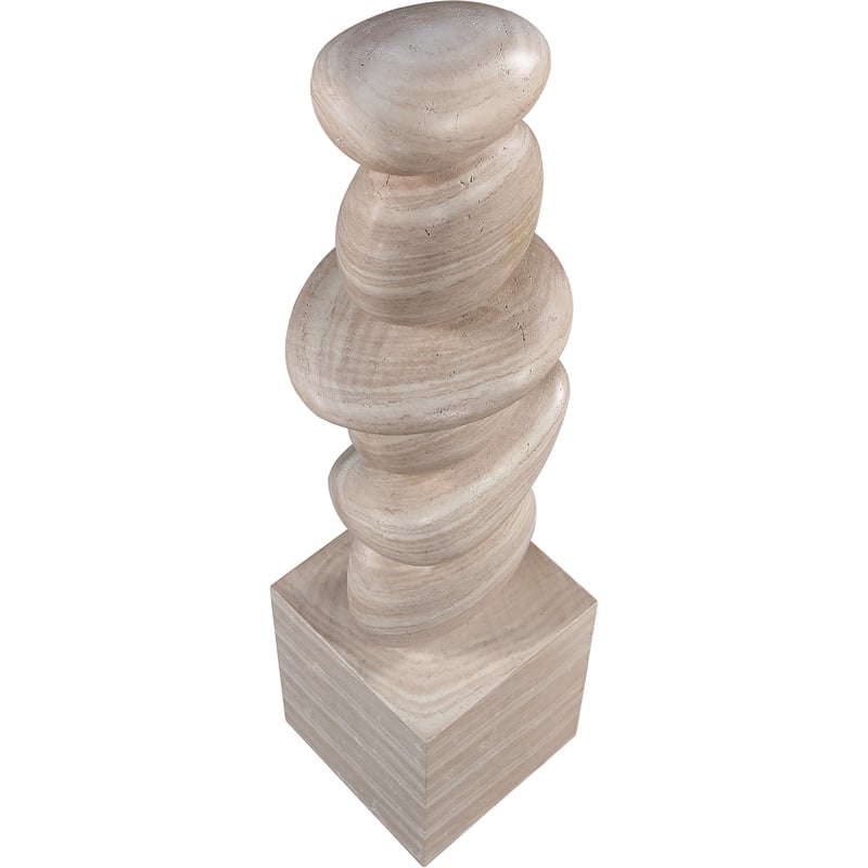 Meridian Furniture Torix Travertine Concrete Sculpture