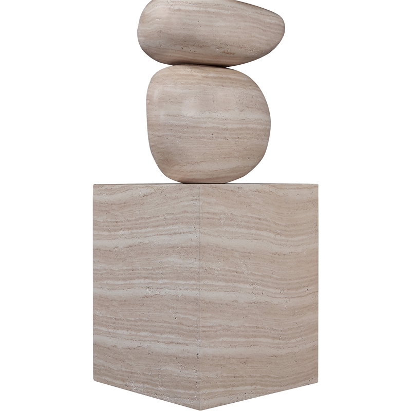 Meridian Furniture Torix Travertine Concrete Sculpture
