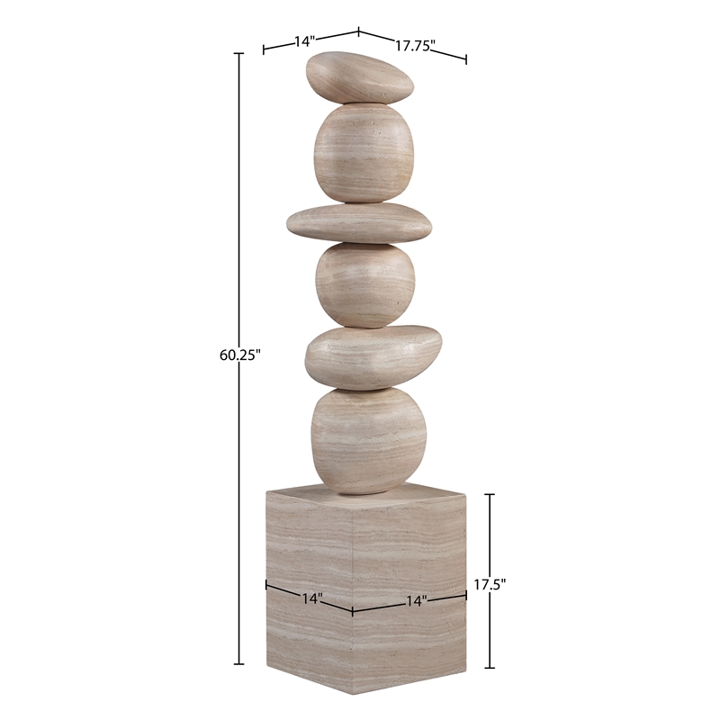 Meridian Furniture Torix Travertine Concrete Sculpture
